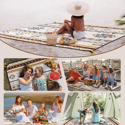 Picknickdecke XXL Wasserdicht 200x200cm Strandmatte Outdoor Camping