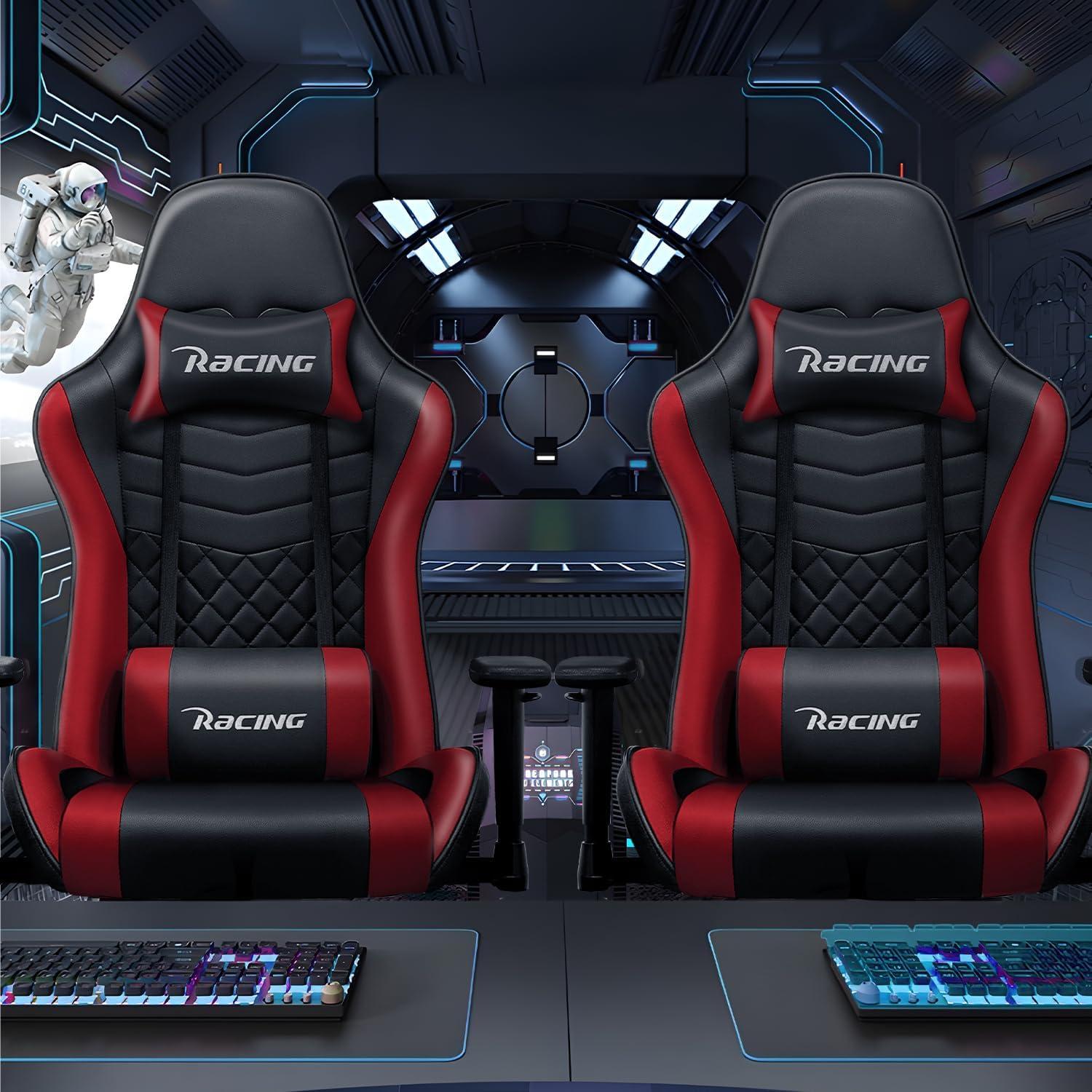 Gaming Stuhl Wippfunktion verstellbar Lendenkissen