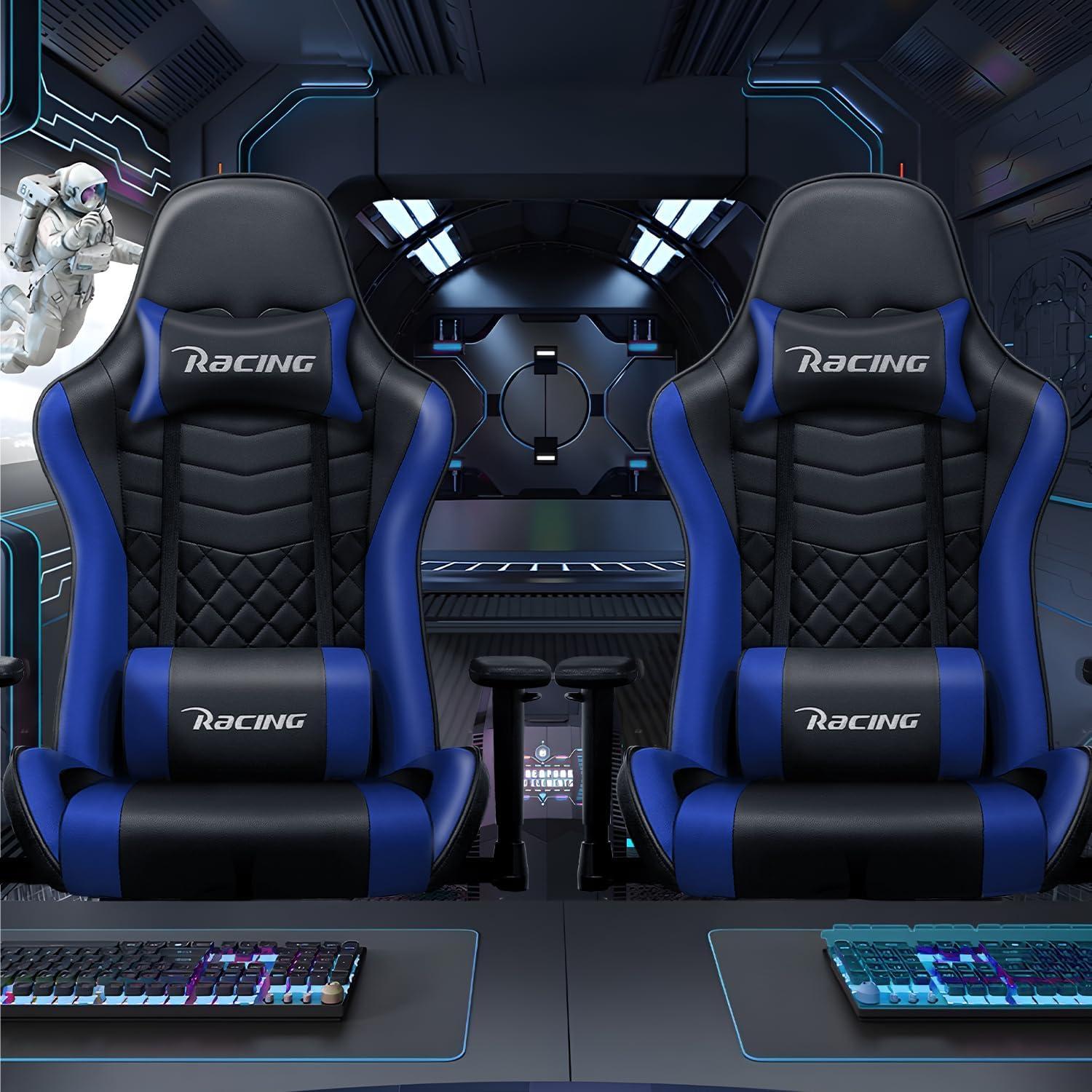 Gaming Stuhl mit Wippfunktion bis 170°, verstellbaren