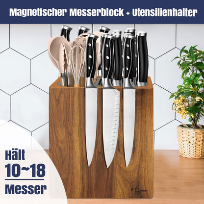 Dmore Magnetischer Messerblock Utensilienhalter Akazienholz