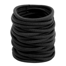 36er Set Schwarz Haargummis 4 mm Damen Elastisch Zopfgummis