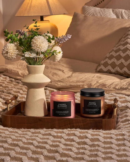 Duftkerze Kirschblüte im Glas 330g, Natürlich, Aromatherapie 70h