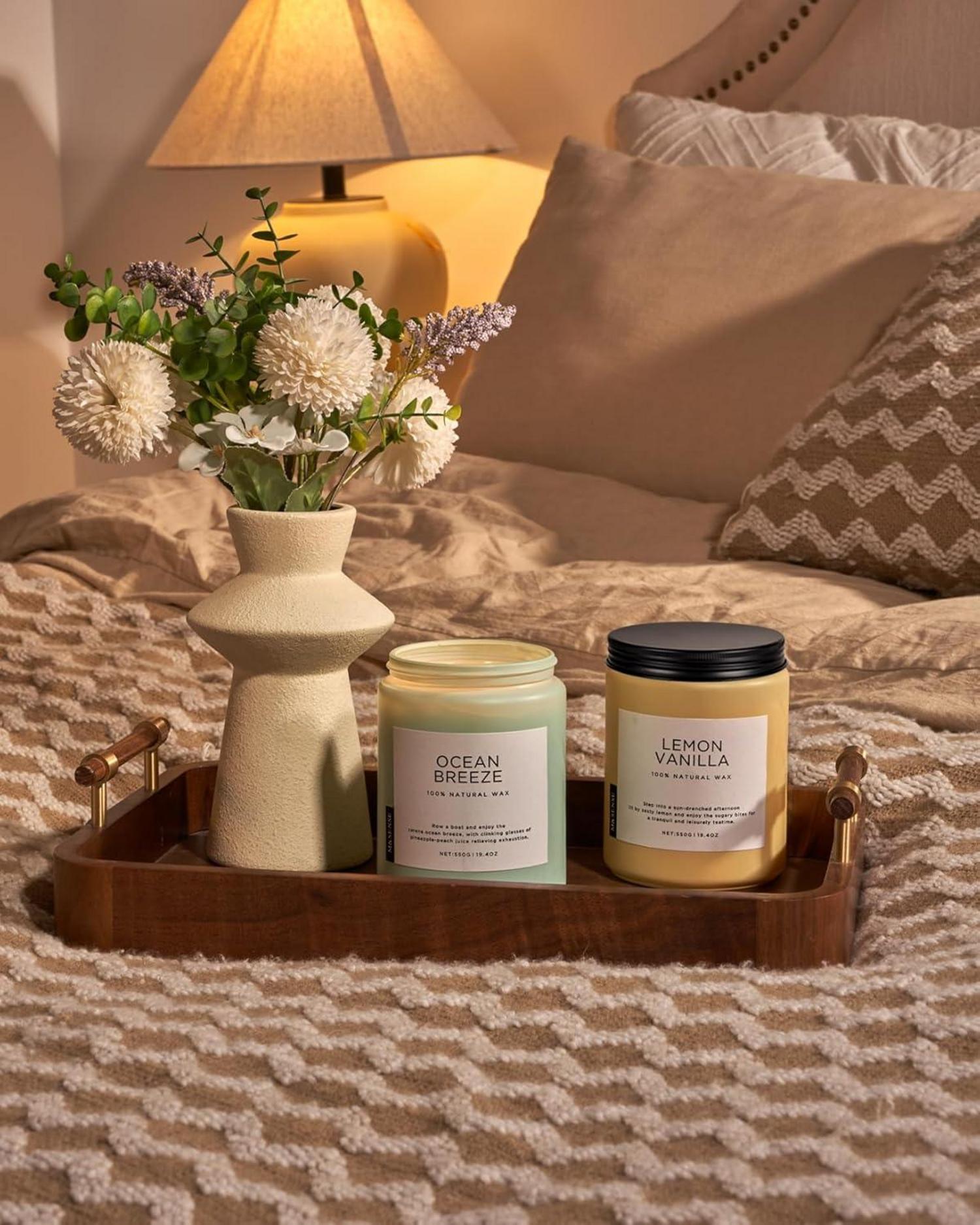 Meeresbrise Duftkerze 550g 110h Brenndauer Ananas Mango Sojakerze