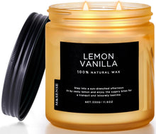 Natürliche Zitrone Vanille Duftkerzen im Glas 330g - 2 Docht