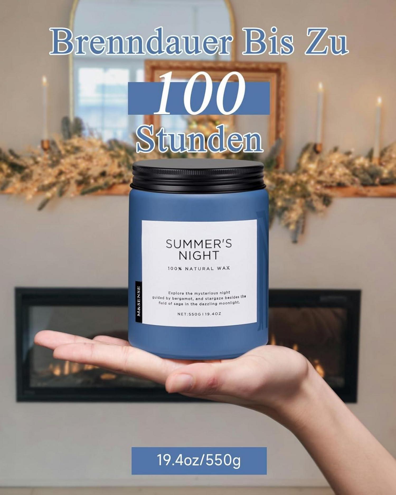 Duftkerze im Glas Sojakerze Patchouli 550g 110h Brenndauer Kerzengeschenk