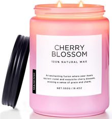Duftkerze Kirschblüte im Glas 550g Natürlich Aromatherapie 110h