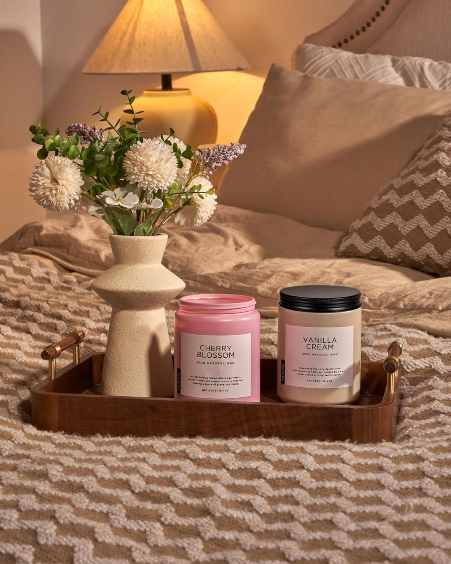 Kirschblüte Duftkerze im Glas 550g Aromatherapie 110h Entspannung