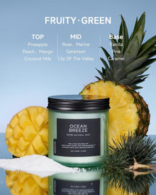 Meerbrise Duftkerze 70-Stunden Soja Ananas-Mango 2-Docht