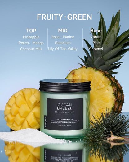Meerbrise Duftkerze 70-Stunden Soja Ananas-Mango 2-Docht
