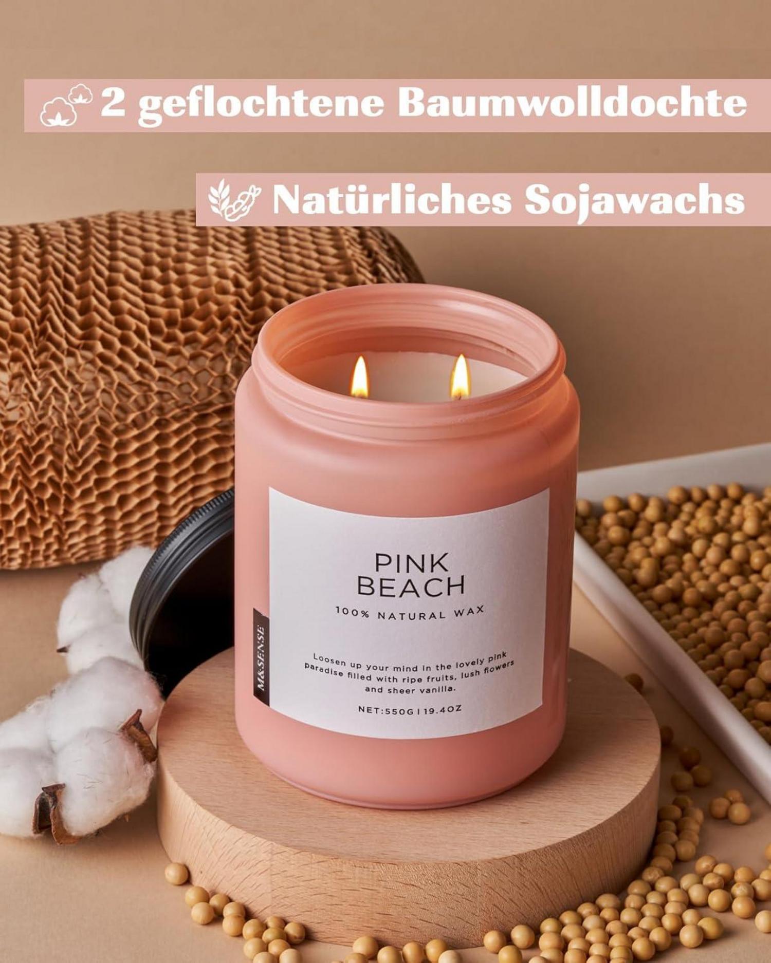 Duftkerzen im Glas groß Kokosnuss natürliche Sojakerzen 110