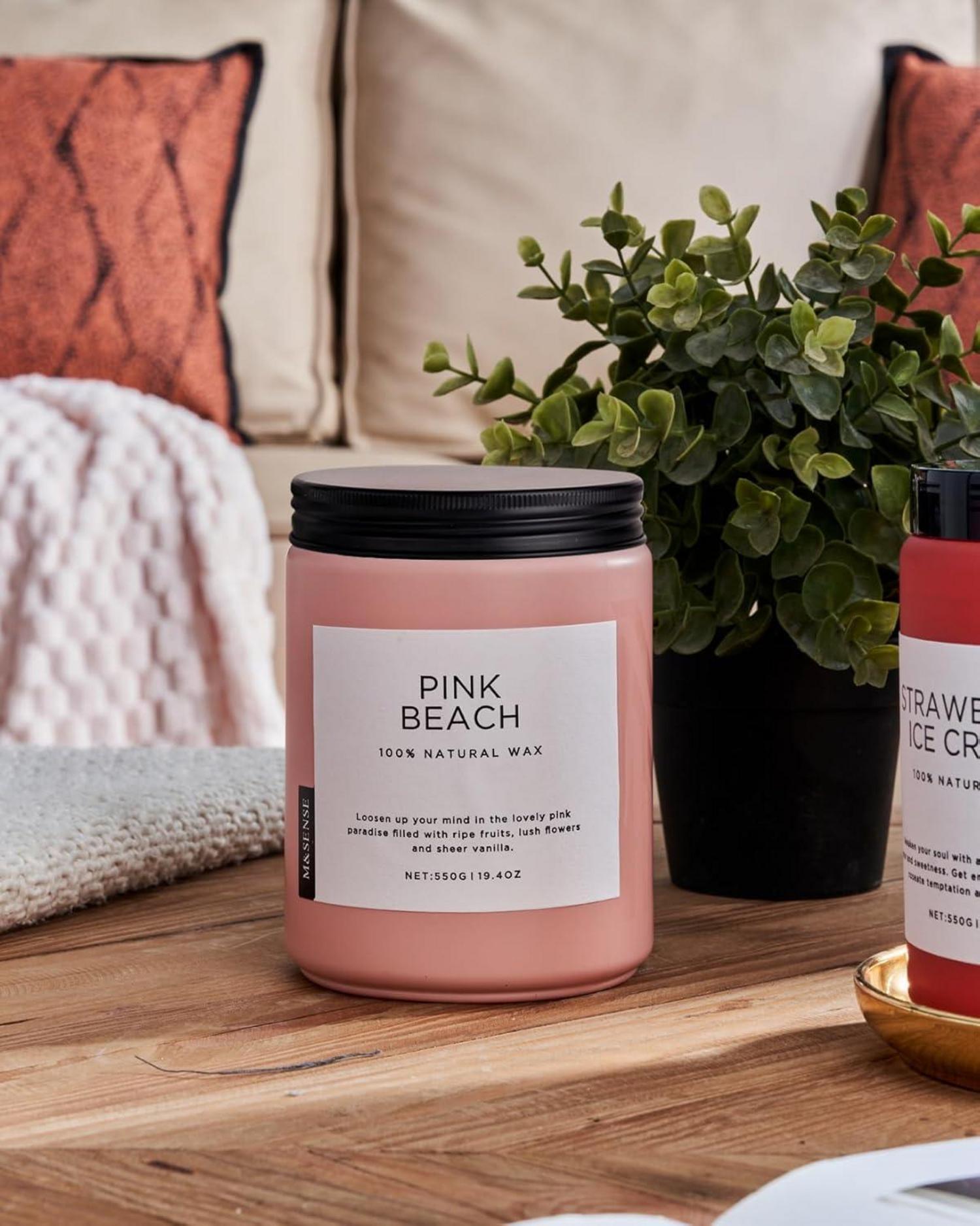 Aromatische Strand Duftkerzen im Glas Kokosnuss groß 110 Stunden