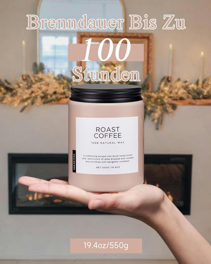 Duftkerze Kaffee 2-Docht Jar 550g - 110h Brenndauer - Organische Soja-Wachs-Kerze