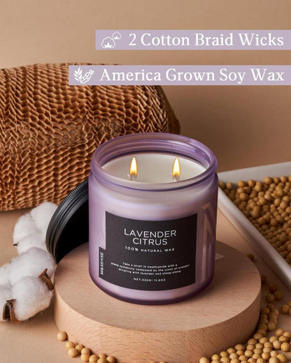 Duftkerzen Lavendel Zitrus 2 Dochte 330g Aromatherapie Kerze