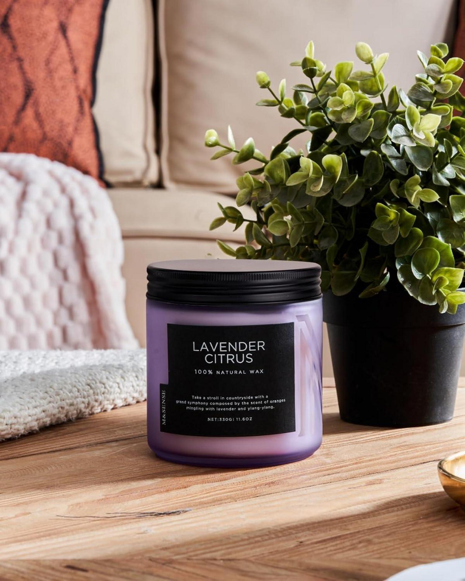 Duftkerzen Lavendel Zitrus 2 Dochte 330g Aromatherapie 70