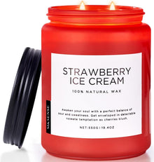 Erdbeer Eis Duftkerze 2-Docht Soja-Kerze 550g 110h