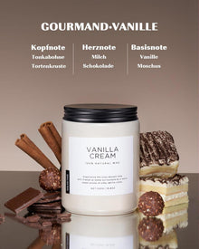 Vanille Soja-Kerze 550g, 2 Wick Jar, Aromatherapie Duftkerze