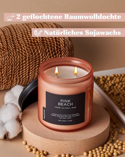 Große Duftkerzen im Glas Set Kokosnuss natürliche Sojakerzen