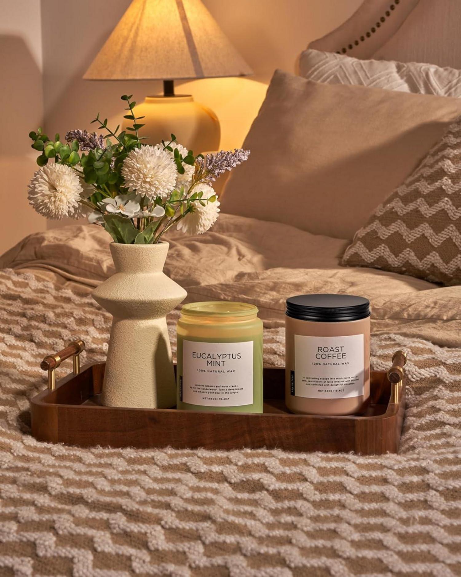 Duftkerze Eukalyptus Minze 550g 90h große Kerzen Aromatherapie
