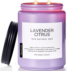 Duftkerzen Lavendel Zitrus 550g 2 Dochte Aromatherapie - 110 Std