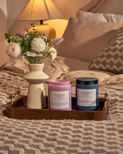 Duftkerze Lavendel Zitrus 550g 2 Dochte 110 std Aromatherapie Spa Bad
