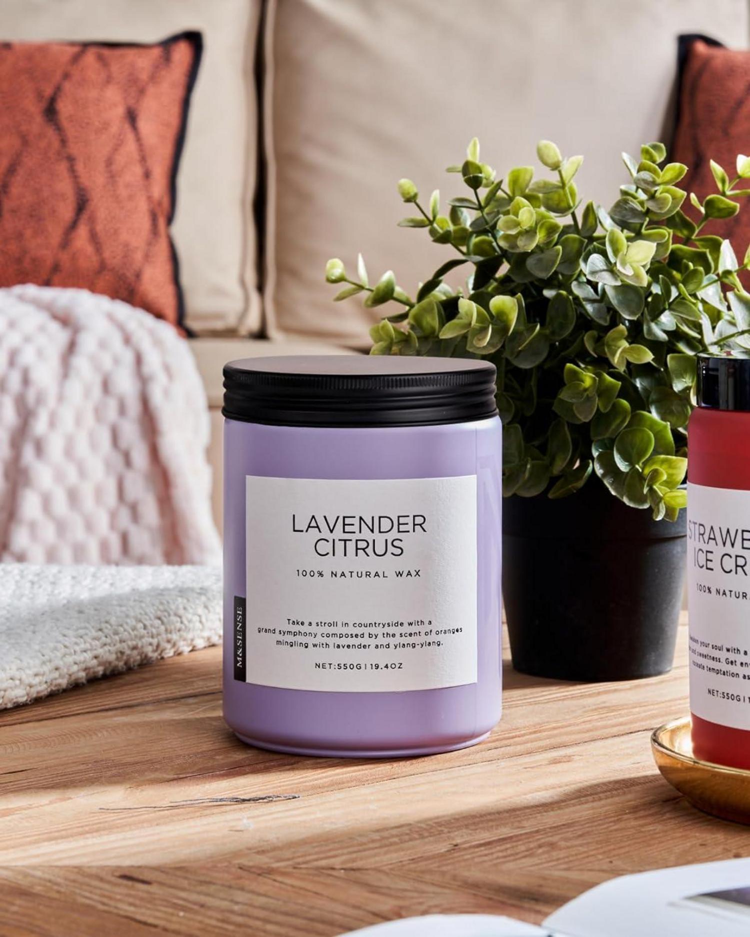 Duftkerzen Lavendel Zitrus 550g 2 Dochte Aromatherapie 110