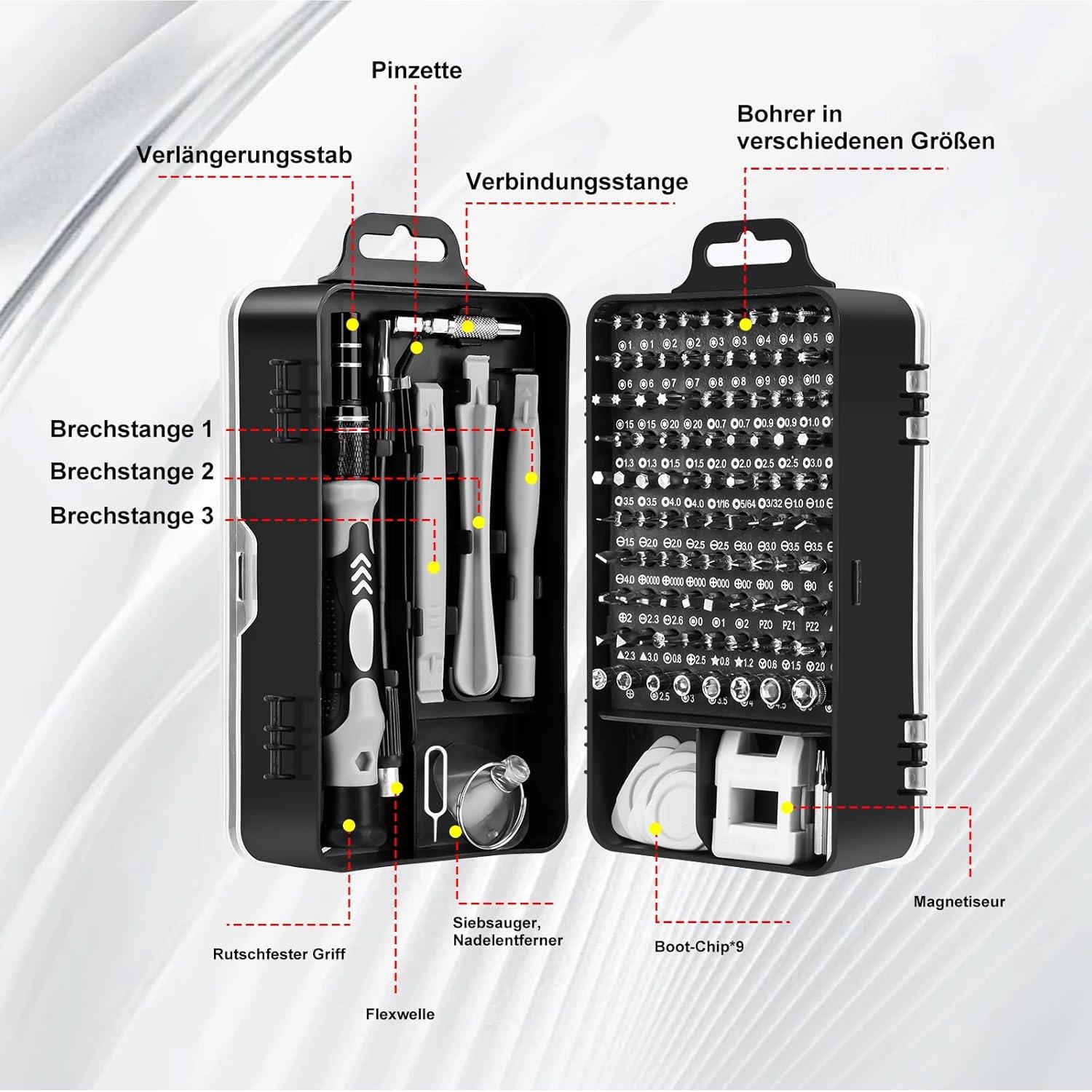 Präzisionsmechaniker Werkzeugset 122 Teile Feinmechaniker Handy-Reparatur PS4 Tablet