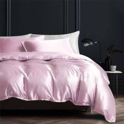 Bettwäsche-Set 135x200cm, Rosa Satin – 4-teilig Luxus