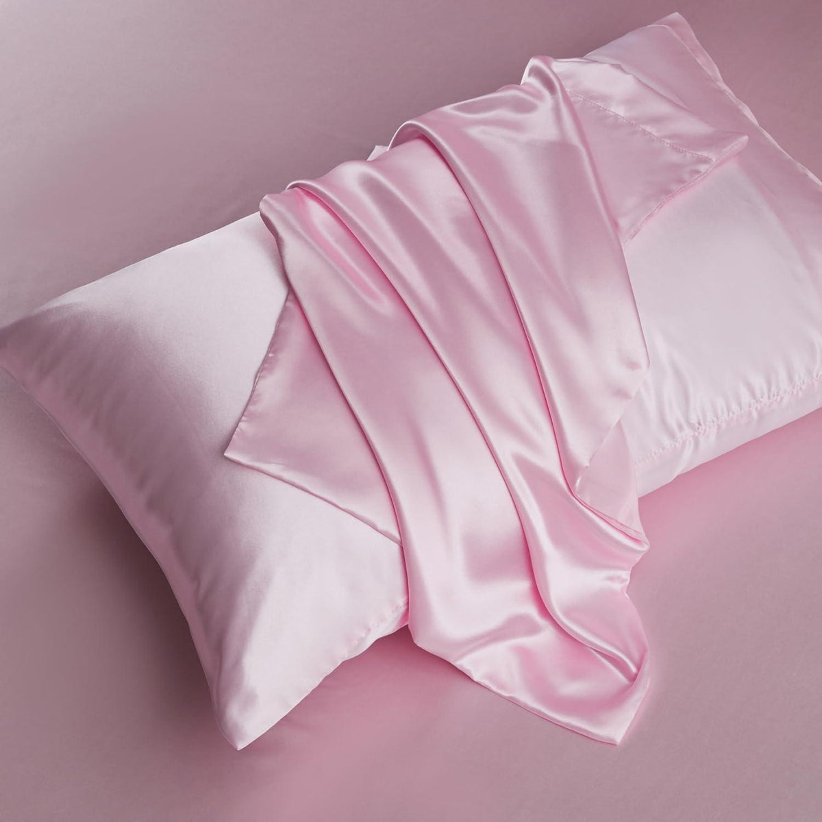 Bettwäsche-Set 135x200cm, Rosa Satin – 4-teilig Luxus