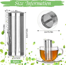 4er Set Großes Teesieb Edelstahl mit Kettenhaken und Deckel