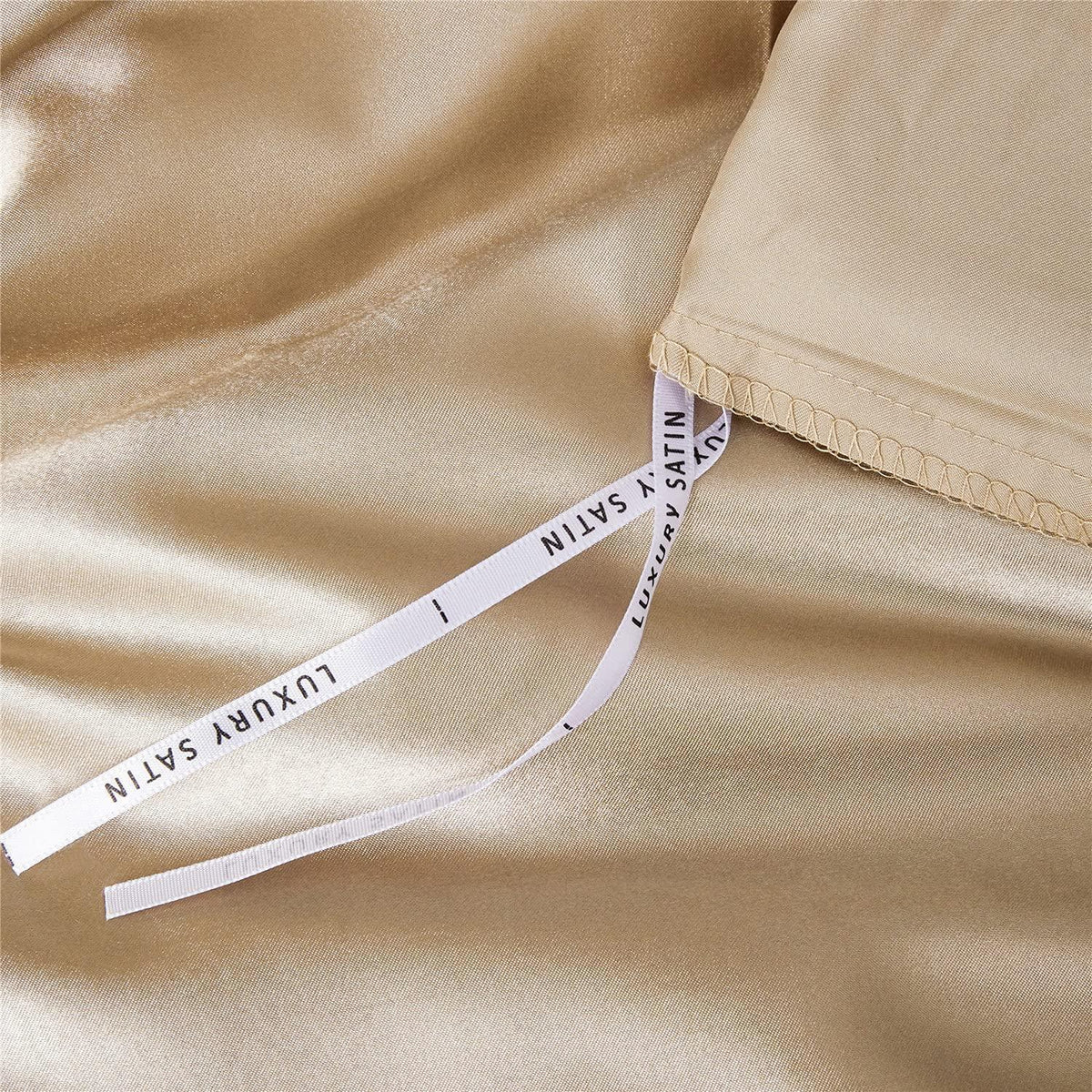 Satin Bettwäsche Set 135x200cm 4-teilig Gold Beige