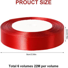 6er Set Polyester Satinband 20mm x 22m - Bunte