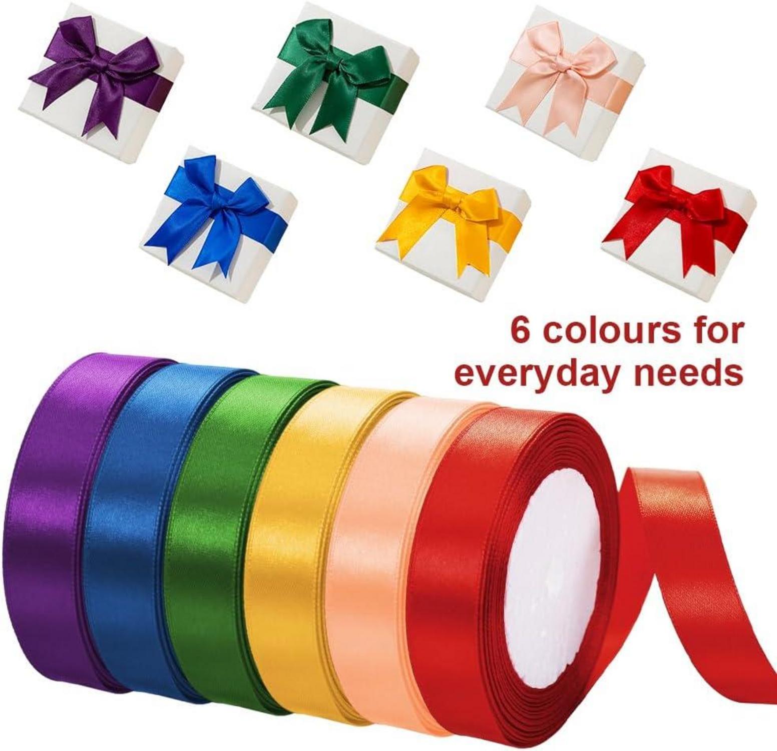 Satinband 20mm x 22m Geschenkband Polyester 6 Farben Seidenband