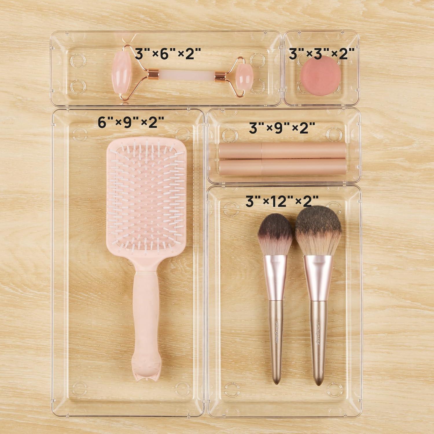 Schubladen Organizer Set, 27-teilig, 5 Größen, transparent, stapelbar