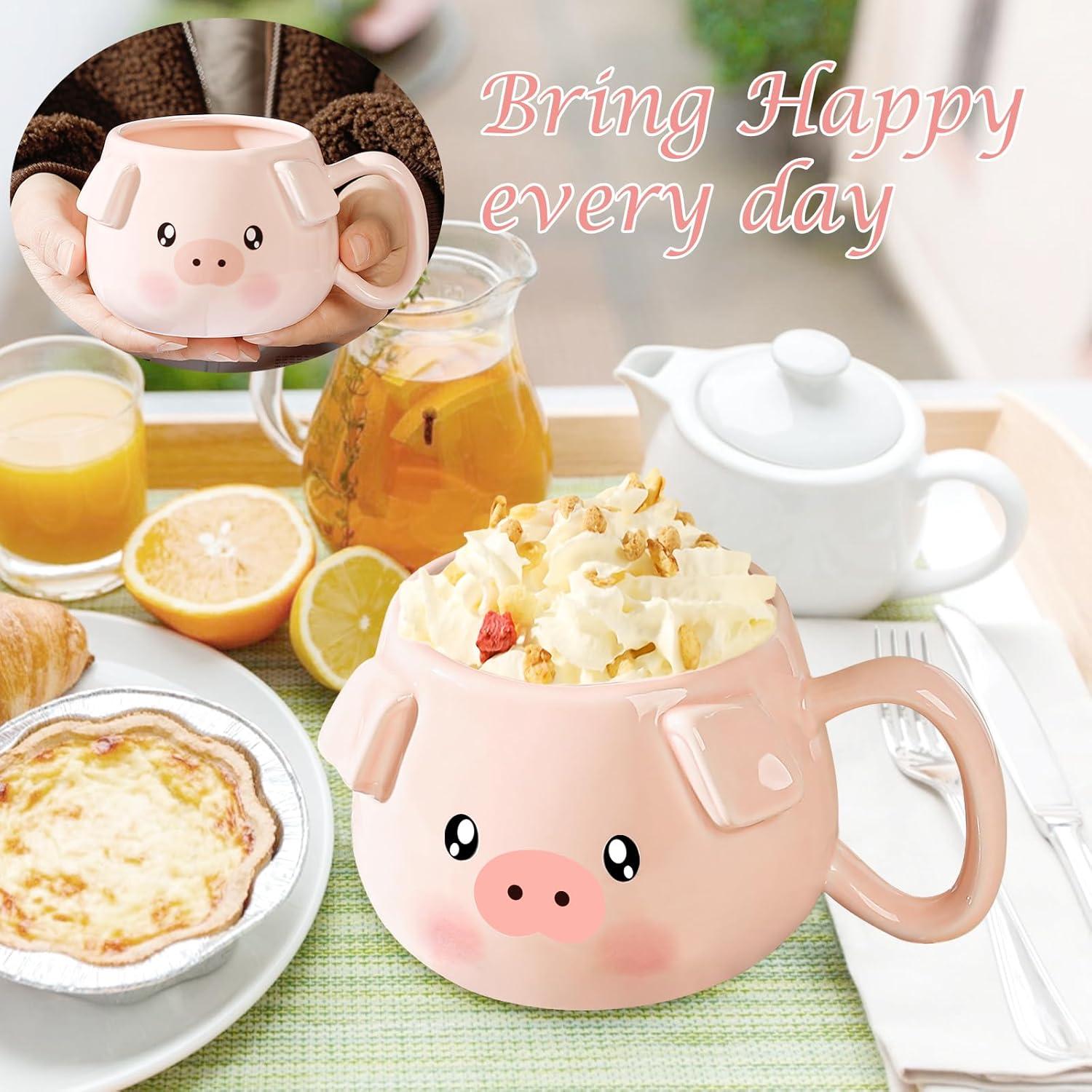 Niedliche Schwein Kaffeetasse 400 ml Keramik 3D Porzellan