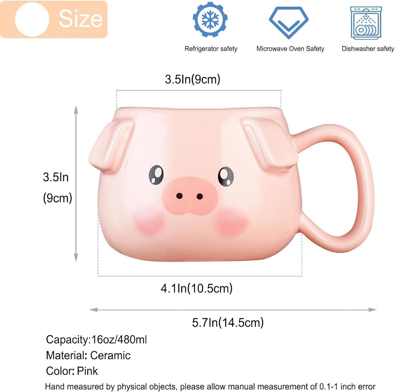Niedliches Schwein Kaffeetasse 400 ml Keramik 3D-Porzellan personalisierbar in