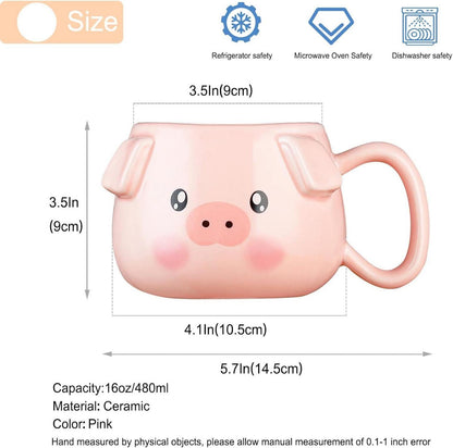 Niedliches Schwein Kaffeetasse 400 ml Keramik 3D-Porzellan personalisierbar in
