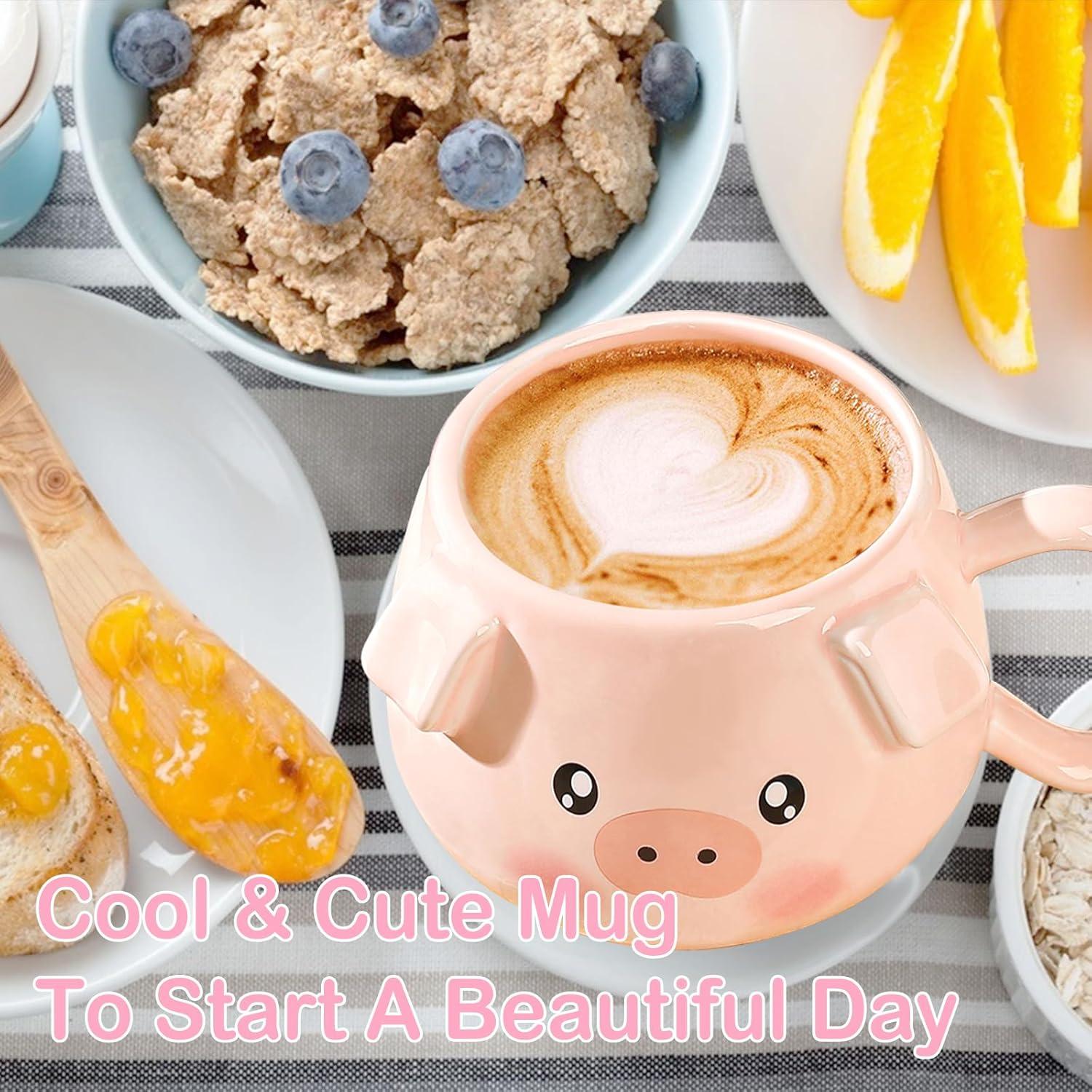 Kaffeetasse niedliches Schwein 400 ml Keramik Teetasse