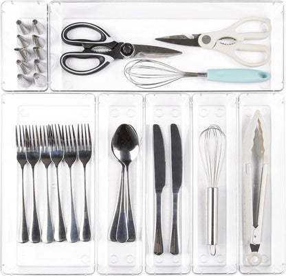 Transparente Küchenschubladen-Organizer Set, 7-teilig