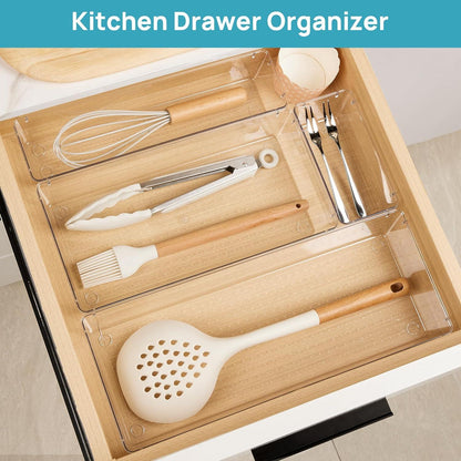Transparente Küchenschubladen-Organizer Set, 7-teilig
