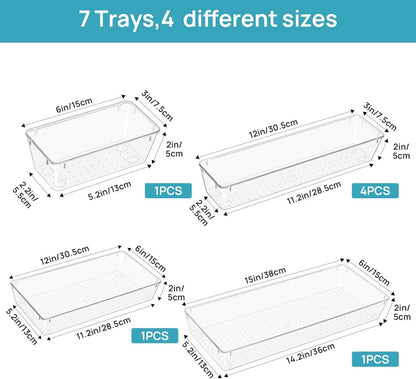 Transparente Küchenschubladen-Organizer, 7-teiliges Set (4