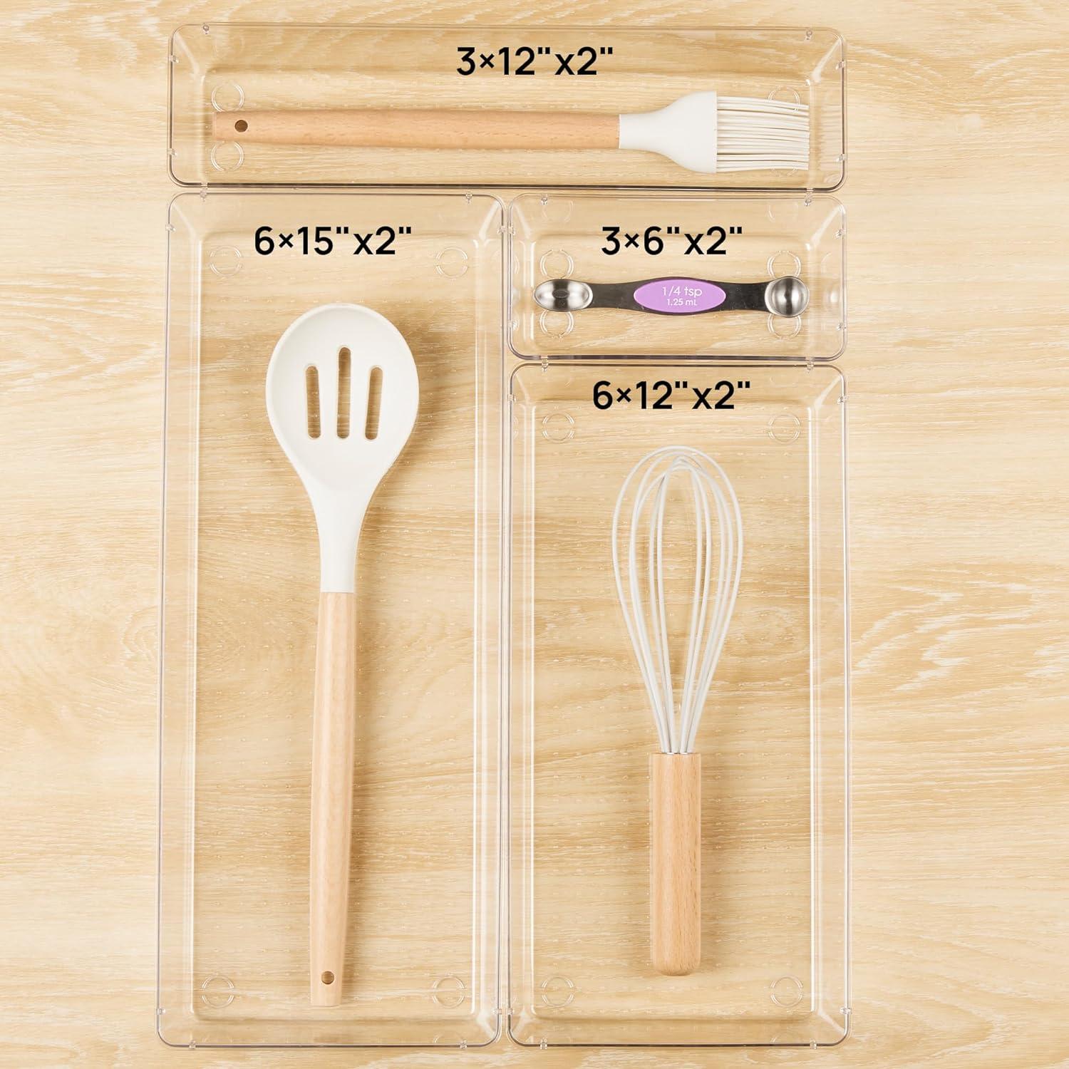 Transparente Küchenschubladen-Organizer Set 7-teilig für Make-up & Badezimmer