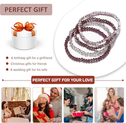 Kristall Perlen Armband Mehrschichtiges Steine Boho Modeschmuck
