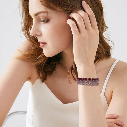Damen Kristall Perlen Armband Mehrschichtig Schwarz Boho Modeschmuck