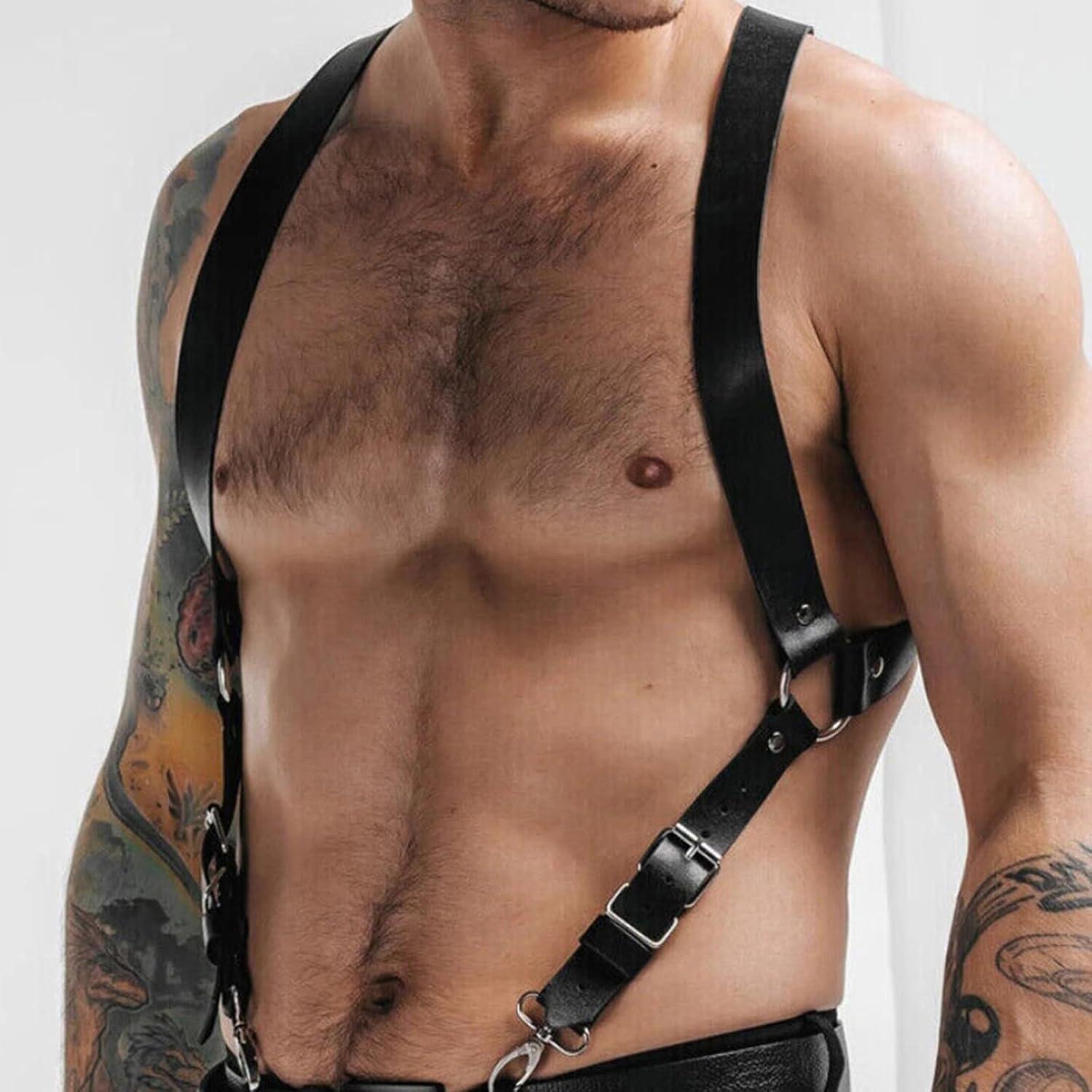 BDSMAGE Harness Männer Leder Hosenträger Gay Sexy Reizwäsche