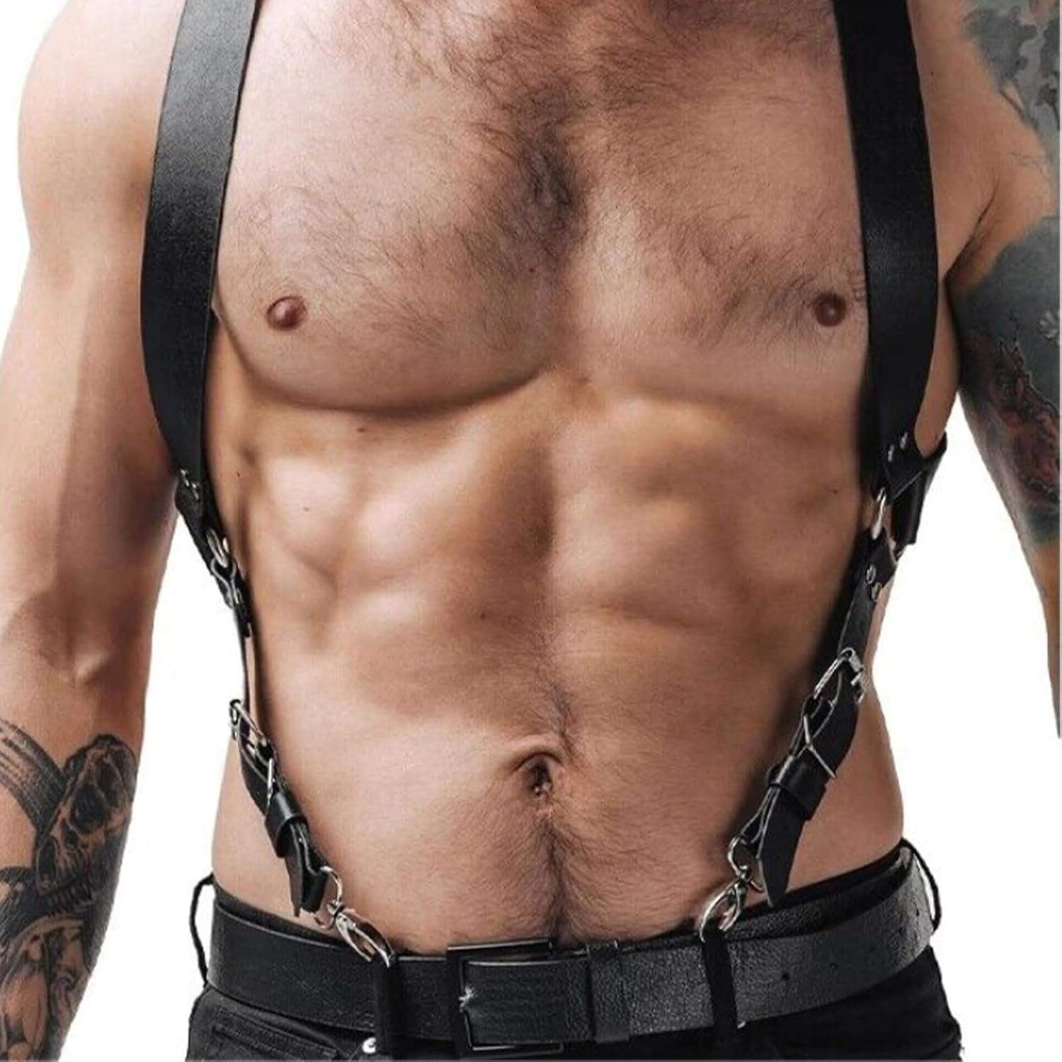 BDSMAGE Herren Leder Harness Gay Unterwäsche Mann Fetisch Reizwäsche