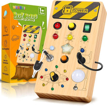Montessori Spielzeug ab 1 Jahr Busy Board LED Holzspielzeug