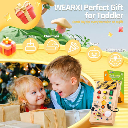 WEARXI Holz Montessori Busy Board Spielzeug 1 Jahr Mädchen Junge