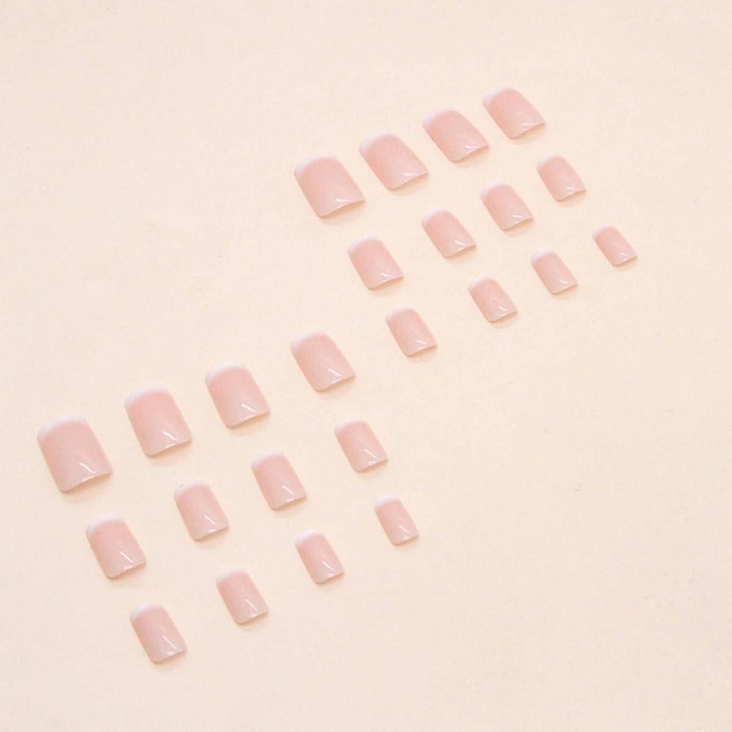 24 Stück Gradient Eckige Nägel zum Aufkleben - Nude Fake Nails