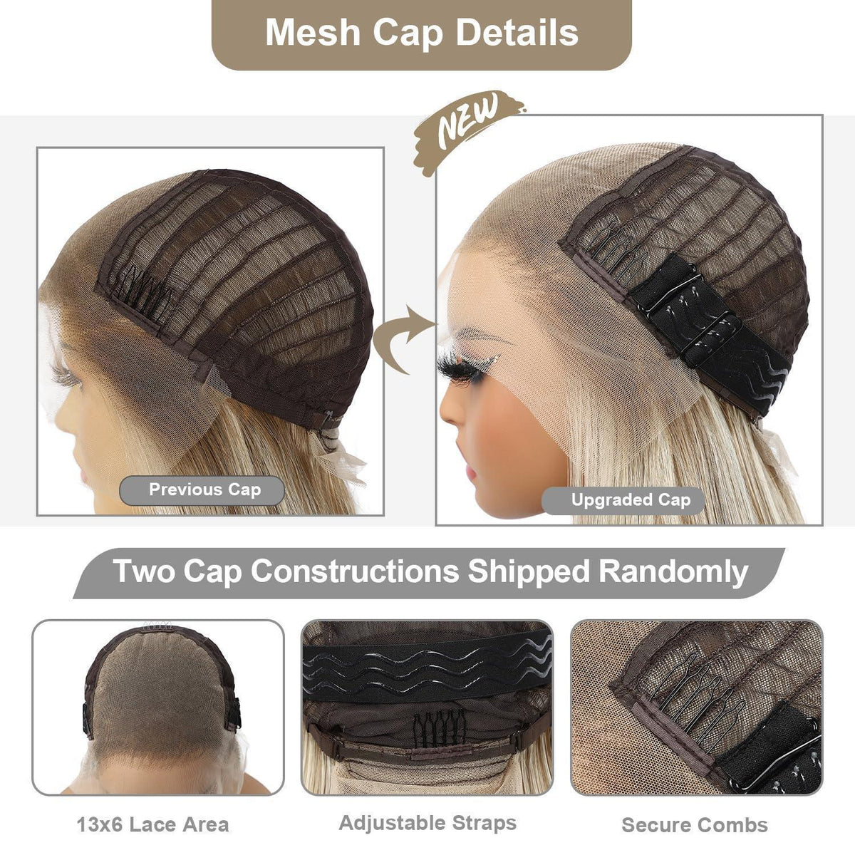 Blond Lange Gerade Perücke 13x6 Lace Front Synthetik 26 Zoll