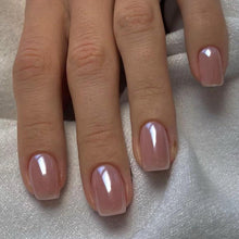 24er Set Eckige Press on Nägel Mirror Pink - Hochwertige Kunstnägel